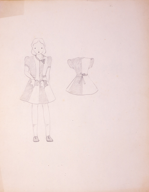 Dress, ca. 1939
Graphite on paper, 11 11/16 x 9 3/8 inches