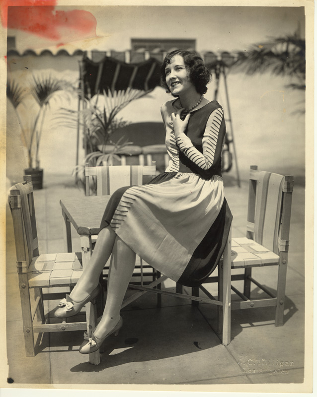 Model wearing dress by Mariska Karasz, ca. 1928 J.C. Milligan Cat. 28