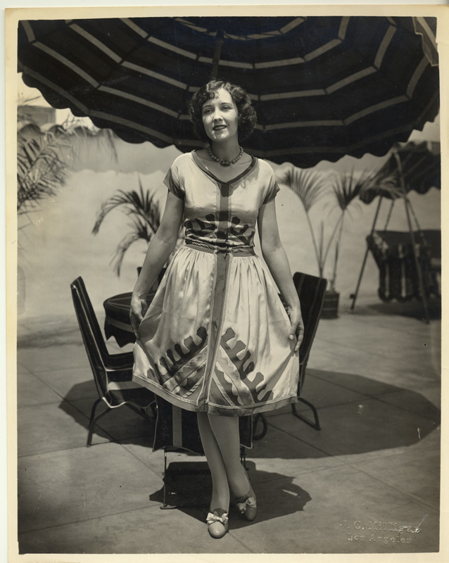 Model wearing dress by Mariska Karasz, ca. 1928 J.C. Milligan Cat. 27
