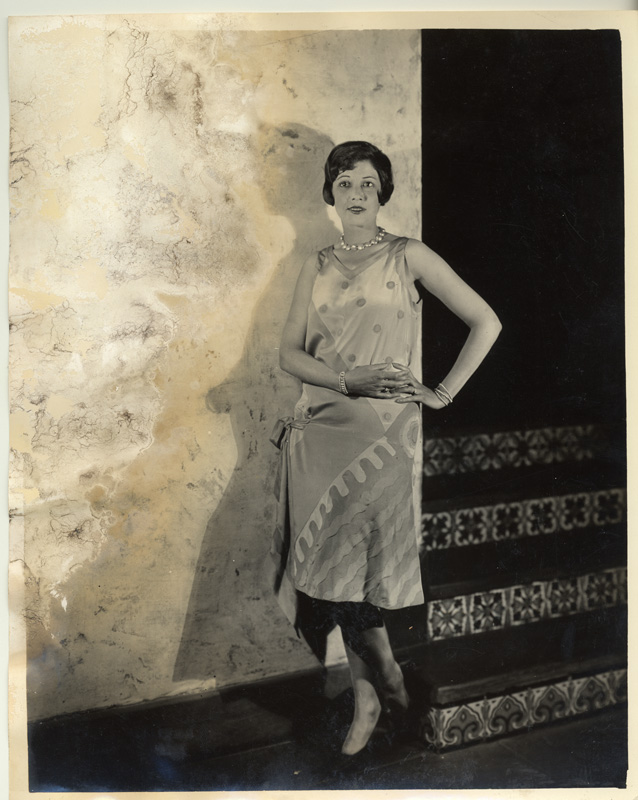 Model wearing dress by Mariska Karasz, ca. 1928 J.C. Milligan Cat. 29